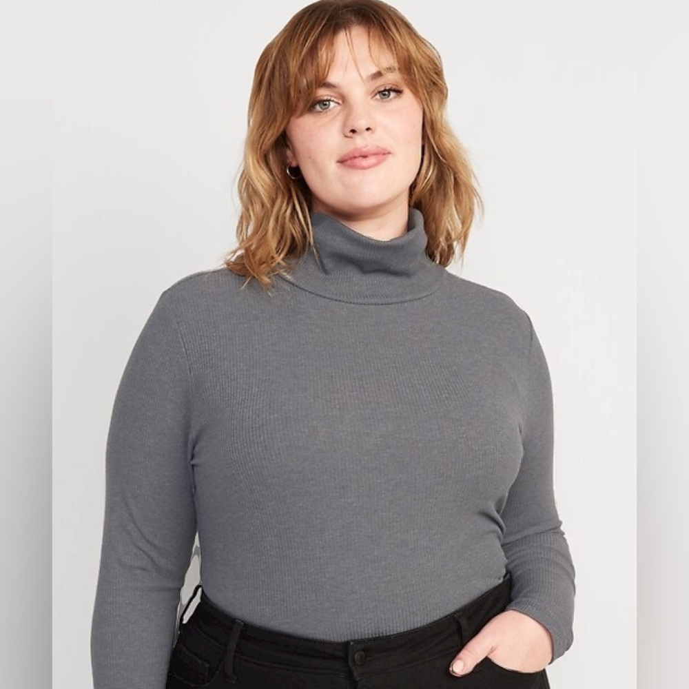 Old Navy rib-knit fitted turtle neck top